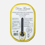 Boquerones de Cantabria en aceite de oliva, envase de 120 gramos, con información nutricional y de conservación en la etiqueta.